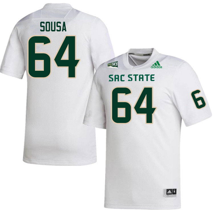 Sacramento State Hornets #64 Brandon Sousa College Football Jerseys Stitched Sale-White